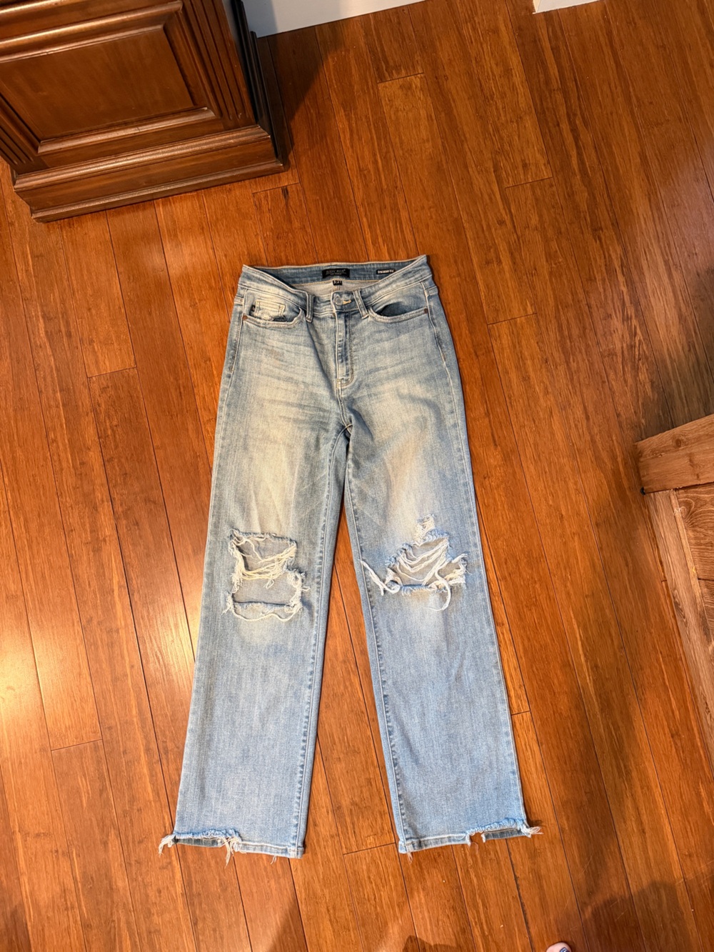 Judy Blue Light Blue Distressed Skinny Jeans